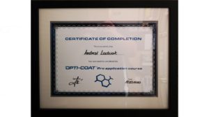 certificate of completion opti-coat pro application course