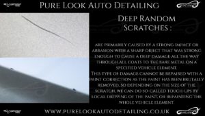 description of car paint deep scratches