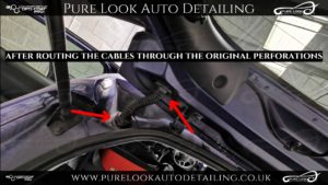 rear window dashcam after cable installation Peugeot 208 rubber Pure Look Auto Detailing